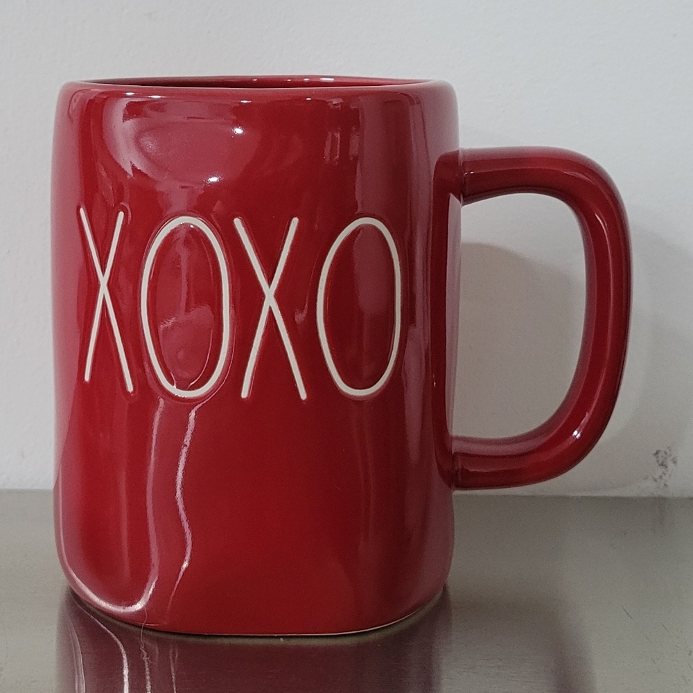 Red Ceramic Mug with XOXO Design